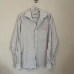 Burberry Mens Striped Long Sleeve Button Up Shirt White‎ Striped L 100%